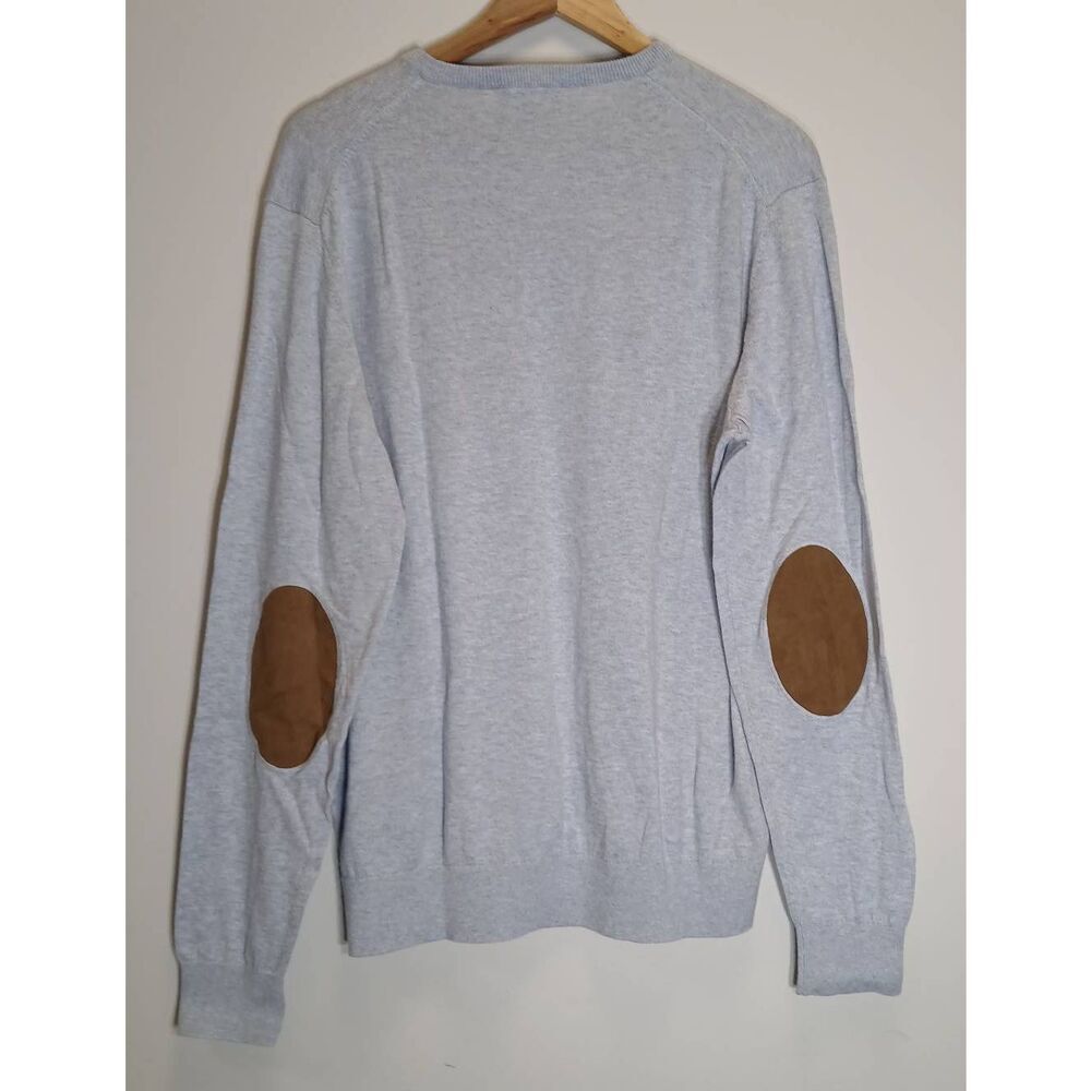 Hackett london mens large cotton cashmere sweater blue lightweight